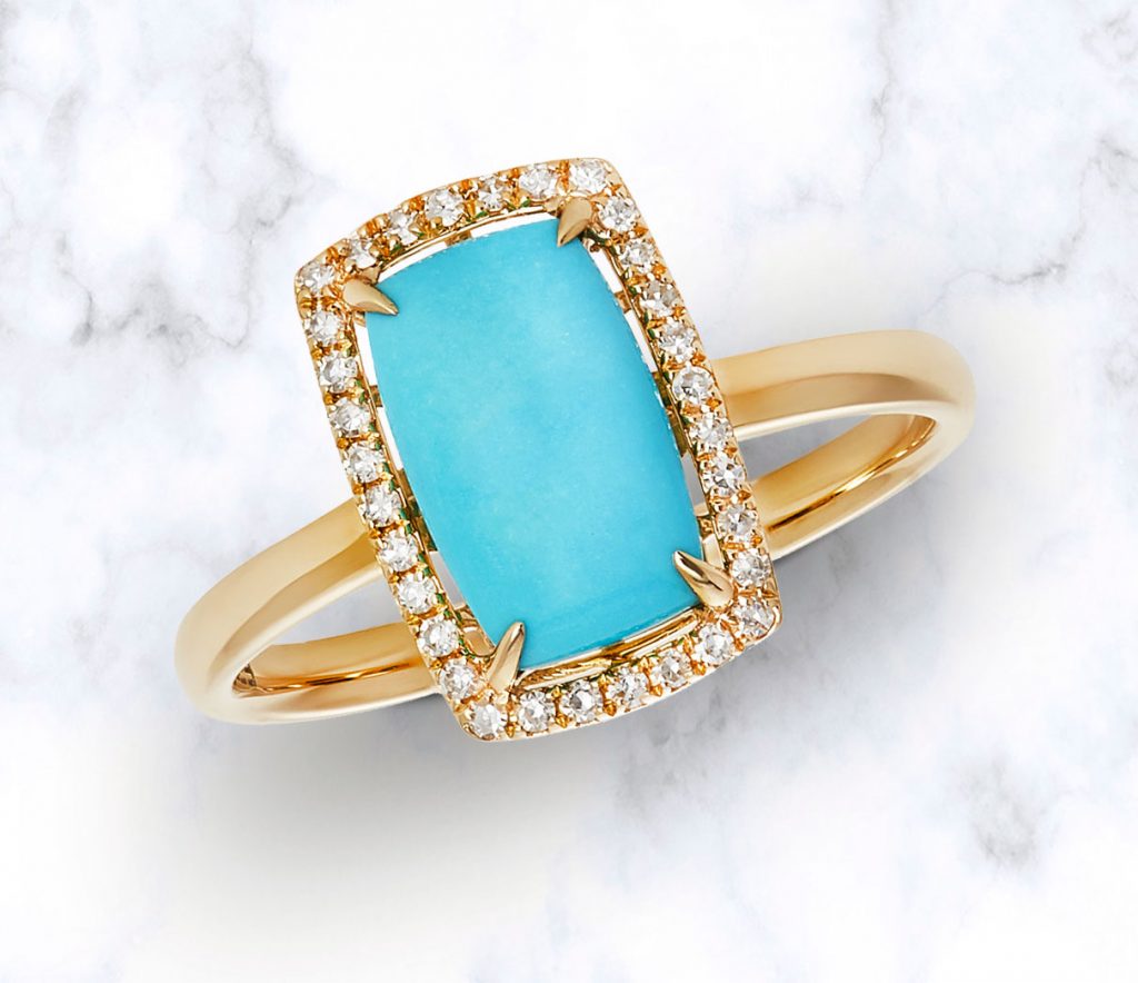 EFFY turquoise and yellow gold ring
