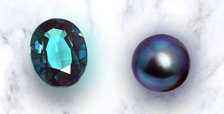 alexandrite and black pearl