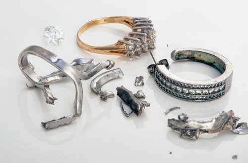 a pile of scrap metal and gems
