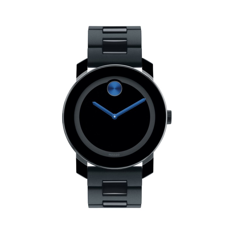 Movado BOLD Men's Black Watch with Cobalt Blue Accents