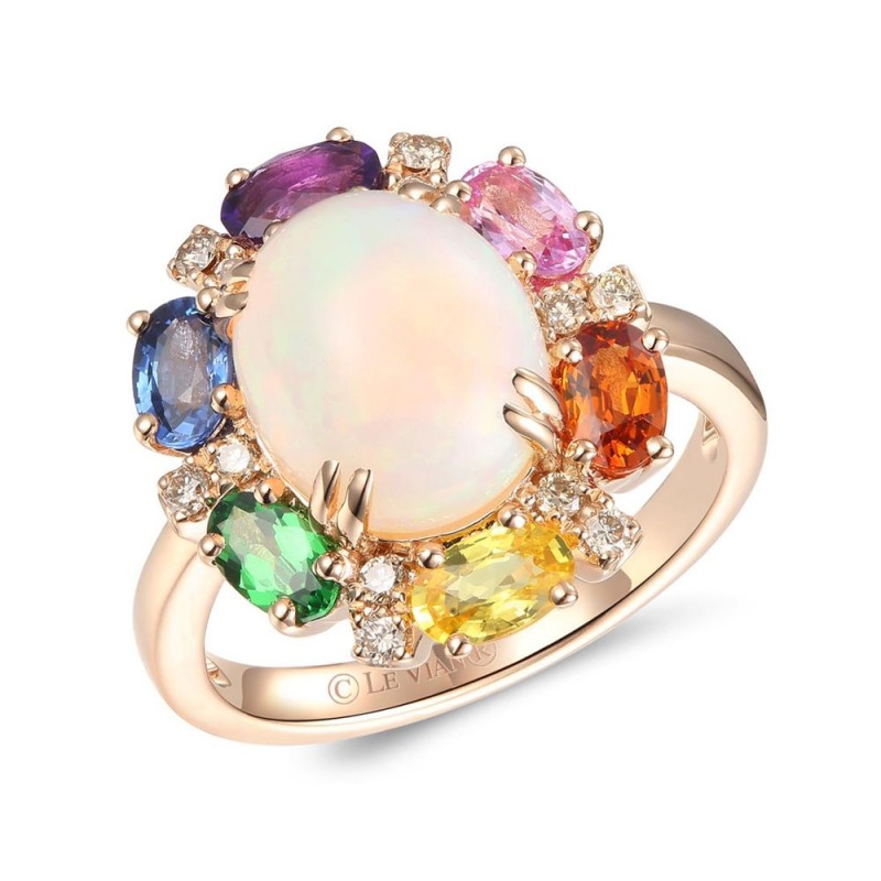 LEVIAN OPAL MULTI GEMSTONE RING STRAWBERRY GOLD