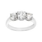 Ladies 1.530 Ctw Round Cut Diamond Ring / 18 Kt W