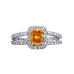 Lab Grown Orange Diamond Engagement Ring