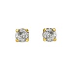 Ladies .720 Ctw Round Cut Diamond Stud Earrings / 14 Kt Y