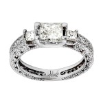 Ladies 1.000 Ct. / .900 Ctw Princess Cut Diamond Engagement Ring