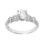 .930 Ct. / 1.290 Ctw Round Cut Diamond Engagement Ring / SI1