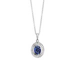 EFFY Blue Sapphire & Diamond Pendant / 14 Kt W