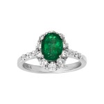 Ladies .990 Ctw Emerald Ring / 14 Kt W