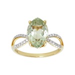 Ladies Green Amethyst Ring / 14 Kt Y