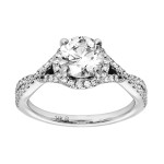 Ladies 1.820 Ctw Diamond Halo Engagement Ring / 14 Kt W