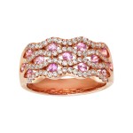 14kr Pink Sapphire and Diamond Ring