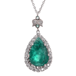 Ladies 1.600 Ctw Emerald Necklace / 14 Kt W