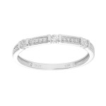 10Kt White Gold Channel Style Band With 1/6Ct Diamond Accents