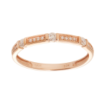 10kt Rose Gold 1/6ctw Diamond Channel Band