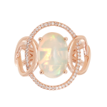Le Vian 14kt Strawberry Gold Opal & Diamond Ring