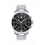 Movado Series 800 Men's Stainless Steel Chronograph Black Watch