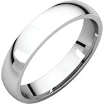 14 Kt White Gold 4mm Comfort Fit Band