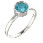 Sterling Silver Imitation Blue Zircon Ring