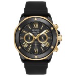 Bulova Men's Marine Star Chronograph Black & Gold Watch