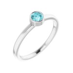 Imitation Blue Zircon Ring / Sterling Silver
