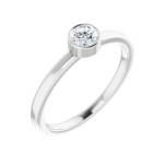 Imitation Diamond Ring / Sterling Silver