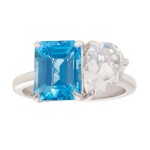 Effy 7.000 Ctw Blue Topaz Ring / Sterling Silver