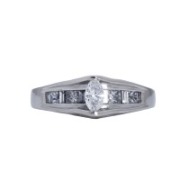 Ladies .580 Ctw Marquise Cut Diamond Ring / Platinum