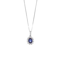 14kw .88ct Sapphire & .49ctw Diamond Pendant