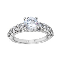 Sterling Silver CZ Halo Ring