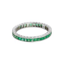 Ladies Emerald Ring / 18 Kt W