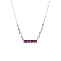 Ruby and Diamond 18kt White Gold Necklace