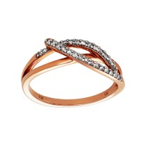 .150 Ctw Diamond 10k Rose Gold Fashion Ring