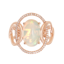 Le Vian 14kt Strawberry Gold Opal & Diamond Ring
