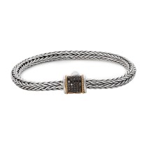 EFFY Sterling Silver Rope Bracelet with Black Sequin Accent