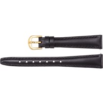 12mm Long Black Leather Saddle Padded Strap