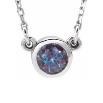 Sterling Silver Imitation Alexandrite Necklace