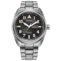 Citizen Eco-Drive Men's Garrison Super Titanium Black Dial Watch