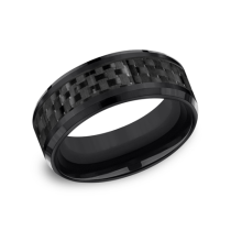 Benchmark Black Titanium with Carbon Fiber Inlay Wedding Band