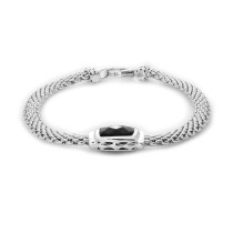 EFFY Sterling Silver & 18kt Gold Onyx Bracelet