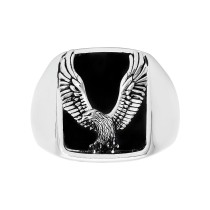 EFFY Men's Onyx Eagle Ring / Silver