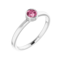 Imitation Pink Tourmaline Ring / Sterling Silver