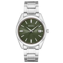 Seiko Men's Essentials Green Dial Stainless Steel Watch