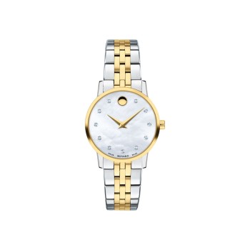 Movado Lady's Museum Mother of Pearl Diamond Two-Tone Watch