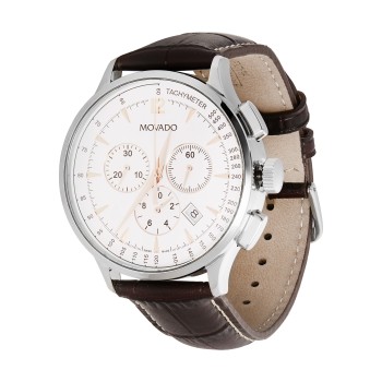 Movado Men's Chronograph Leather Strap Watch