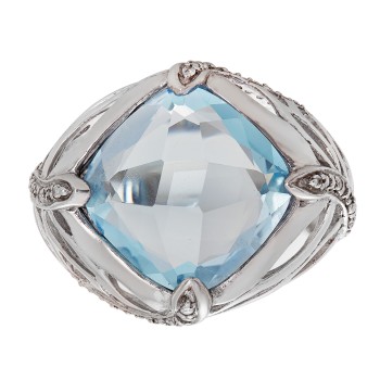 Ladies Blue Topaz Ring / Silver