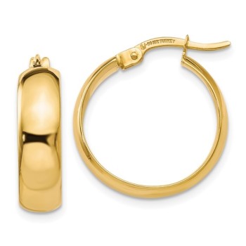 Yellow Gold Loop Earrings / 10 Kt Y