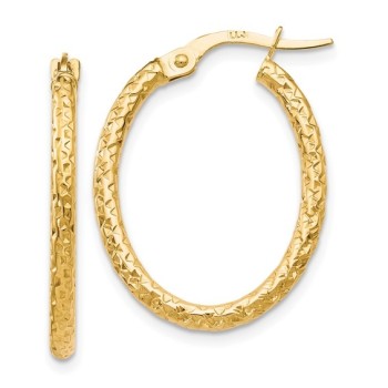 Yellow Gold Loop Earrings / 10 Kt Y