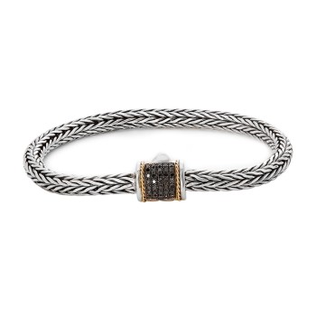 EFFY Sterling Silver Rope Bracelet with Black Sequin Accent