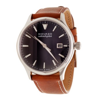 Movado Men's Heritage Calendoplan Black Dial Watch