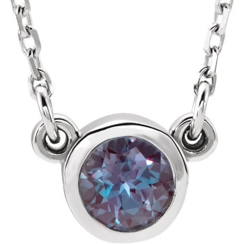 Ladies Alexandrite Necklace / Sterling Silver